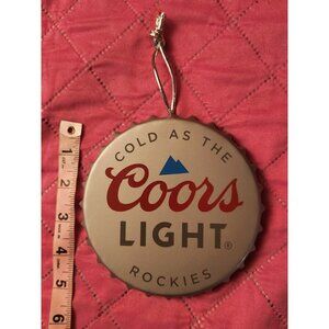 Coors Light Metal Bottle Cap Ornament NWT